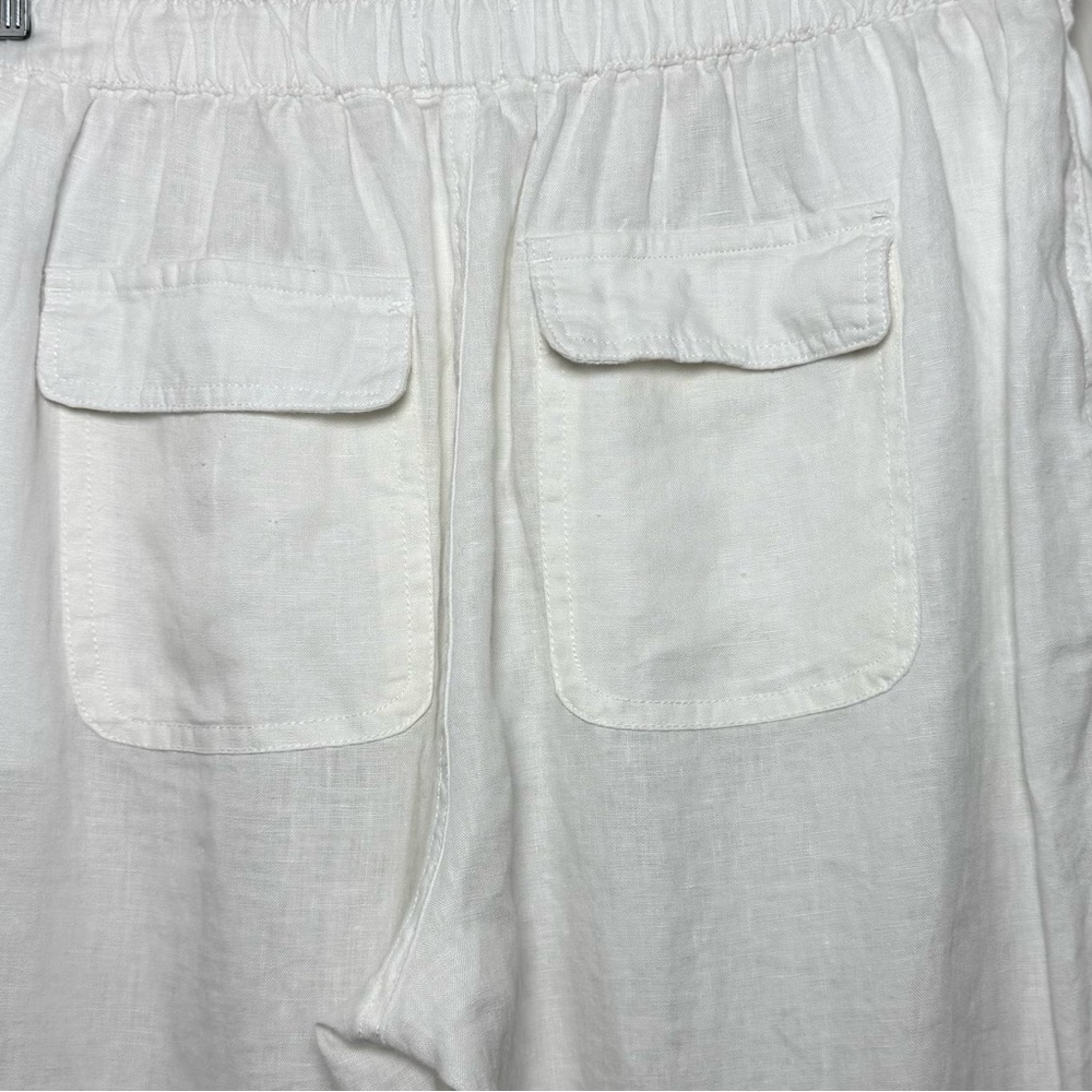 Nicole Miller 100% White Linen Pull-On Pants Women’s L Resort Summer - Picture 11 of 14